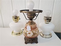 3 Electric Kerosene Style Lamps