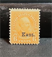 U.S. 6c Kansas overprint stamp