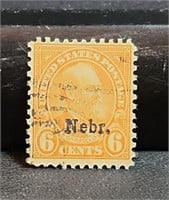 U.S. 6c Nebraska overprint stamp