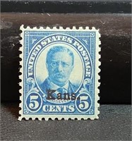 U.S. 5c Kansas overprint stamp