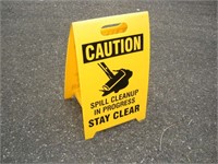 Caution Spill Sign  20 inches tall