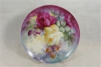 Hand-Painted Floral Art Plate Signed By Harper -