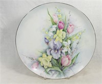 Hand-Painted Floral Art Plate