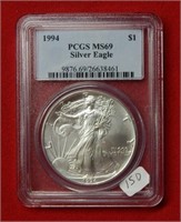 1994 American Eagle PCGS MS69 1 Ounce Silver