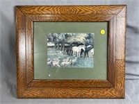 Antique Oak Flip Down Picture Frame