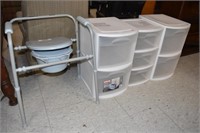Convalescent Toilet Extension & 3 Storage Carts