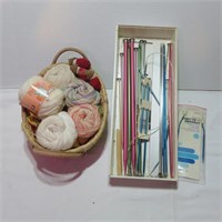 Knitting Needles & 100% Cotton Yarn-4 ply