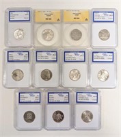 11 Pc. Lot Of  IGS & Anacs High Graded U.S. Coins