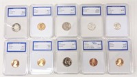10 Pc. Lot Of  IGS High Graded U.S. Coins
