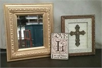 Box-Cross Picture/10 1/2"×12 1/2", Gold Framed