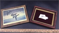 Scrimshaw Bird & DeCoupage Birds Framed