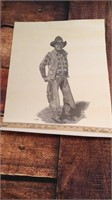 "Old Cowboy" Print by Cal Deuter