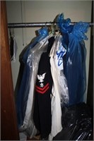 CONTENTS OF CLOSET: NAVY UNIFORMS AND CLOTHES