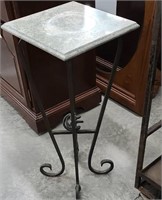 Iron base marble top stand