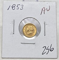 1853 $1 Gold AU