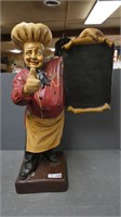 31" Italian Chef Menu Board Statue