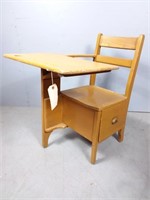 Vintage Oak Classroom Desk w/Drawer