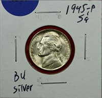 1945 Silver Wartime Jefferson Nickel BU