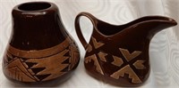 Signed Sioux SPRCSD Pitcher & Vase