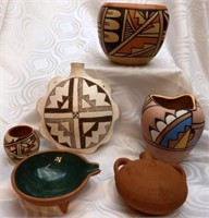 Pottery Flasks, Vases & More - Some Signed