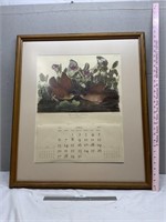 1952 Key West Dove Framed Calendar 26"v30 1/2 "