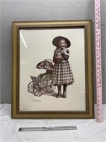 Joanne Thompson Framed Print Girl w/ Cat 19