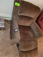 BROWN FABRIC RECLINING CHAIR