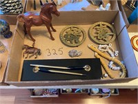 Flat: Pens; Brass Decor; Britains Ltd. Horse/Rider
