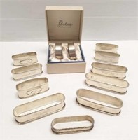 Group of sterling silver napkin rings - 6 1/2"