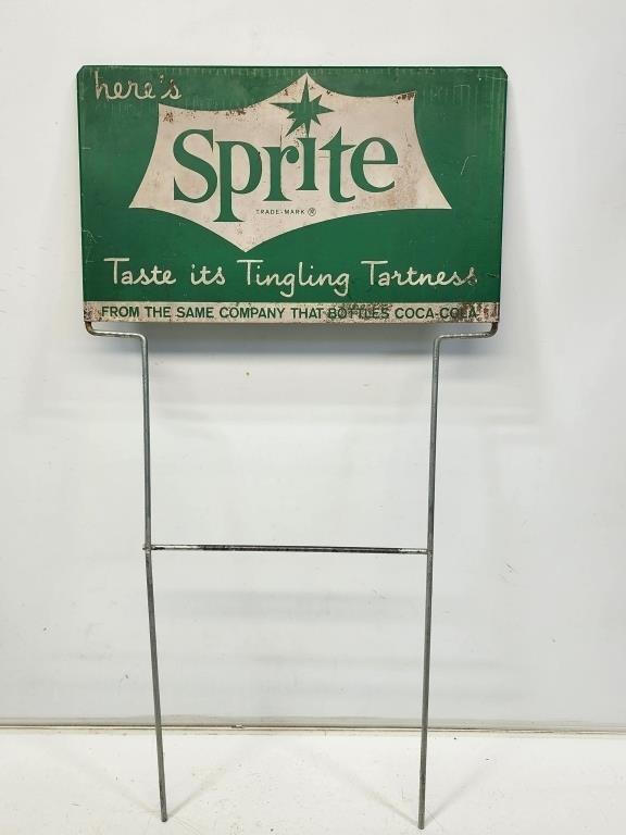 Sprite Soda Bottle Rack Topper Sign