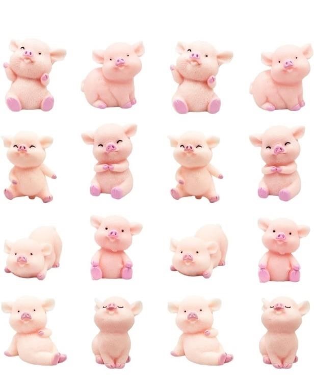 24 pcs Miniature Pig Figurines, Resin Mini Pig