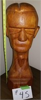 Solid Wood Folk Art Bust 23” tall