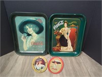 Vintage Coca-Cola Metal Trays, One is 75th