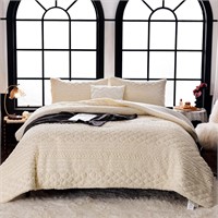 Sherpa Comforter King  Reversible  Off White