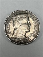 1929 Latvia 5 Lati silver coin