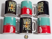 Collection 6 tasses 11oz WAR & PEACE neuves