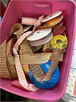 An assortment of ribbon and gift tissue