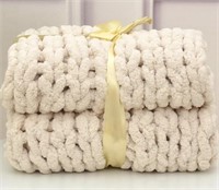 MHUQIA Chunky Knit Blanket Throw 39x39in