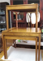 (3) DREXEL MCM NESTING TABLES. LARGEST IS 24"W X