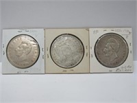 3 Silver Coins, Ecuador 1 sucre