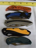 Five Folding Locking Pocket Knives - New w/Out Box