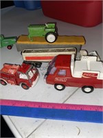 Box of vintage toy cars, includes buddy Coca-Cola