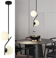 Black Globe Chandelier  L-shape  2 Lights