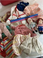 Raggedy Ann and Andy doll, small assortment of