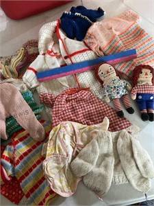 Raggedy Ann and Andy doll, small assortment of