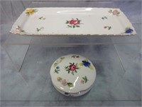 Porcelain Tray & Trinket Box -Enesco Japan