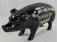 Cast Iron "Quaker City Hams" Pig Bank