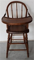 Antique Wooden Doll Highchair