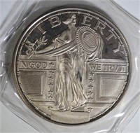 2-OUNCE .999 SILVER STANDING LIBERTY REPLICA