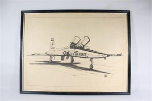 Framed Fighter Jet Print (No Glass)